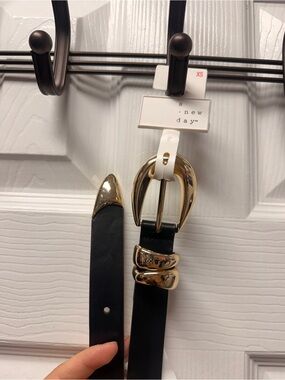 A New Day Black Belt with Gold Buckle